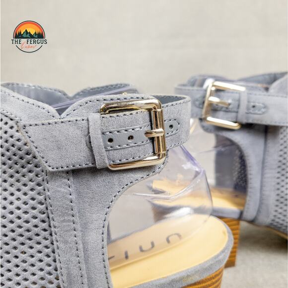 NWOT Unisa Casual Sandal Womens Sling Open Toe Mesh Shoe Block Heel Blue Size 8M - Picture 12 of 12